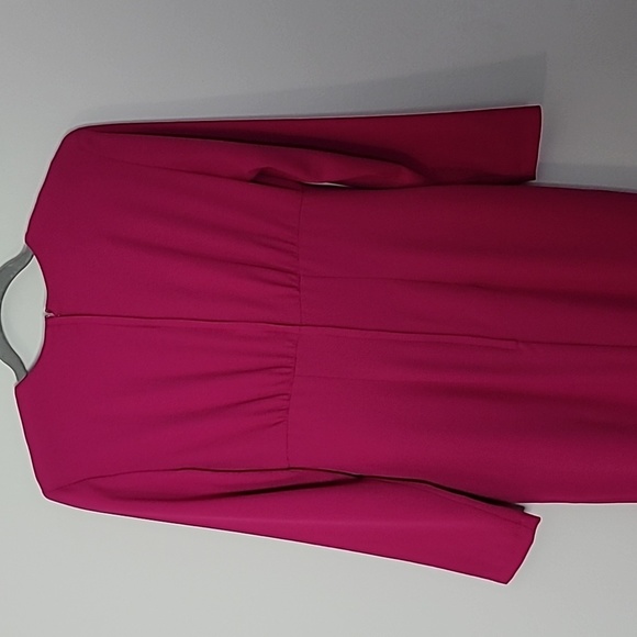 Theo Miles Midi Dress Sz 2 Retro Fushia Vintage 90s - Picture 6 of 11